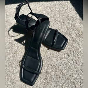 Strappy Black Kitten Heels